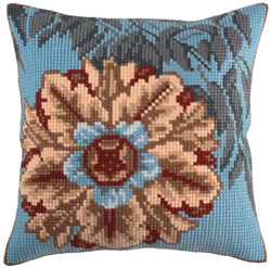 Cushion cross stitch kit Asure Turquoise - Collection d'Art