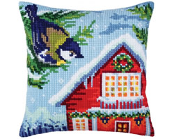 Cushion cross stitch kit Before Christmas - Collection d'Art