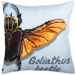 Cushion cross stitch kit Goliathus beetle - Collection d'Art