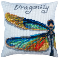 Cushion cross stitch kit Dragonfly - Collection d'Art