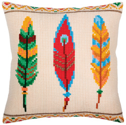 Cushion cross stitch kit Plumelets for Dreamcatcher - Collection d'Art