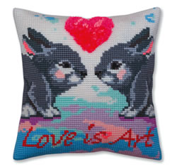 Kussen borduurpakket Love is Art - Collection d'Art