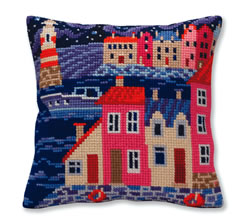 Kussen borduurpakket Night harbor - Collection d'Art