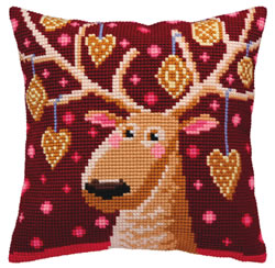 Cushion cross stitch kit Christmas Gingerbreads - Collection d'Art