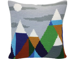 Cushion cross stitch kit Mountaintops - Collection d'Art