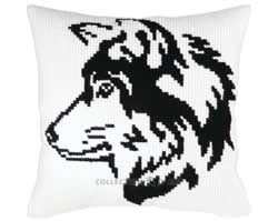 Cushion cross stitch kit Dog Head - Collection d'Art
