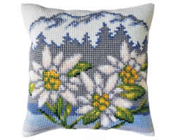 Cushion cross stitch kit Edelweiss - Collection d'Art