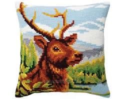 Cushion cross stitch kit By the Mountain River - Collection d'Art