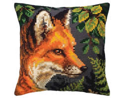 Cushion cross stitch kit Fox - Collection d'Art