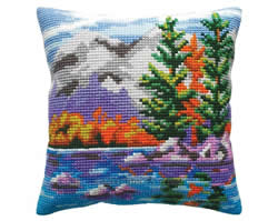 Cushion cross stitch kit Autumn Landscape - Collection d'Art