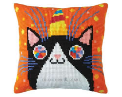 Cushion cross stitch kit Fun Party - Collection d'Art