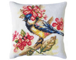 Cushion cross stitch kit Titmouse - Collection d'Art