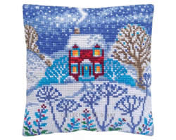 Cushion cross stitch kit Beautiful Winter - Collection d'Art