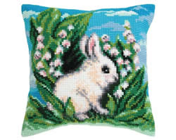 Kussen borduurpakket White Rabbit - Collection d'Art