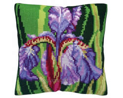 Cushion counted cross stitch kit Iris - Collection d'Art