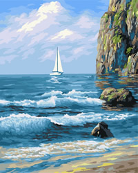 Painting by Numbers White Sail - Collection d'Art