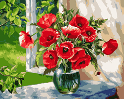 Painting by Numbers Poppies in a Vase - Collection d'Art