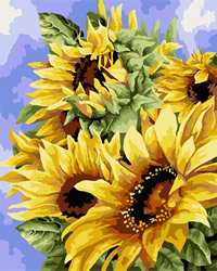 Painting by Numbers Golden Sunflowers - Collection d'Art