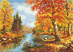 Cross stitch kit Golden autumn - Magic Needle