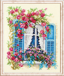Cross stitch kit Blossoming Window - Magic Needle