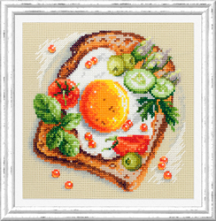 Cross stitch kit Fried Eggs Toast - Magic Needle