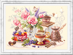 Cross stitch kit A Cup of Coffee? - Magic Needle