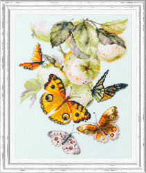 Cross stitch kit Butterflies and Apples - Magic Needle