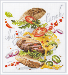 Cross stitch kit Burger Lunch - Chudo Igla