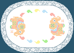 Colour print Doily 20 x 30 cm White Pre-stamped - Duftin