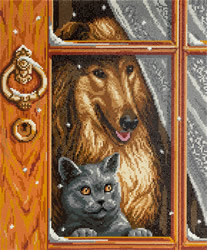 Diamond Painting Cat and Dog - Freyja Crystal