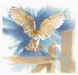 Cross stitch kit Owl in Flight - Heritage Crafts