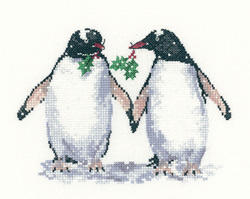 Borduurpakket Christmas Penguins - Heritage Crafts