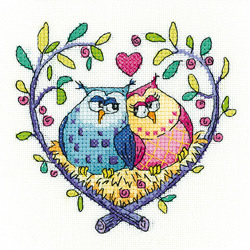 Cross stitch kit Love Owls - Heritage Crafts
