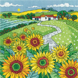 Borduurpakket Sunflower Landscape - Heritage Crafts