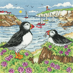 Borduurpakket Puffin Shore - Heritage Crafts