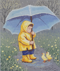 Cross Stitch Kit Rainy Day Friends - Janlynn