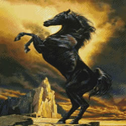 Cross Stitch Chart Black Stallion - Kustom Krafts