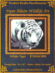 Borduurpatroon White Tiger - Kustom Krafts