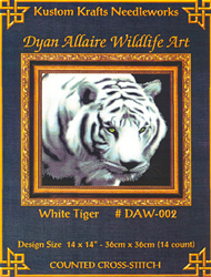 Cross Stitch Chart White Tiger - Kustom Krafts