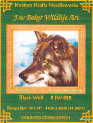 Cross Stitch Chart Black Wolf - Kustom Krafts