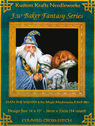 Cross Stitch Chart Stan the Wizard & Magic Mushroom - Kustom Krafts