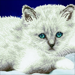 Diamond Art White Cat - Leisure Arts