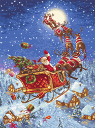 Cross stitch kit The Reindeers on its Way! - Leti Stitch