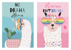 Cross stitch kit No Drama Llama - Leti Stitch