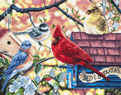 Cross stitch kit Springtime Songbirds - Leti Stitch