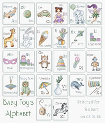 Cross stitch kit Baby Toys Alphabet - Leti Stitch
