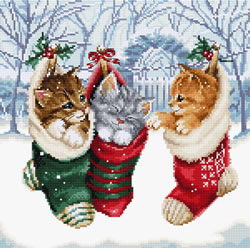 Borduurpakket Snowy Kitties - Leti Stitch