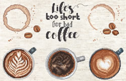 Cross stitch kit Lifes too short for a bad coffee - Leti Stitch