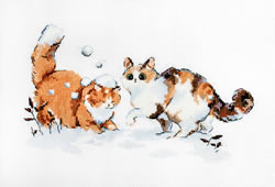 Cross stitch kit Winter Kitties - Leti Stitch