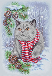 Cross stitch kit Winter Cat - Leti Stitch
